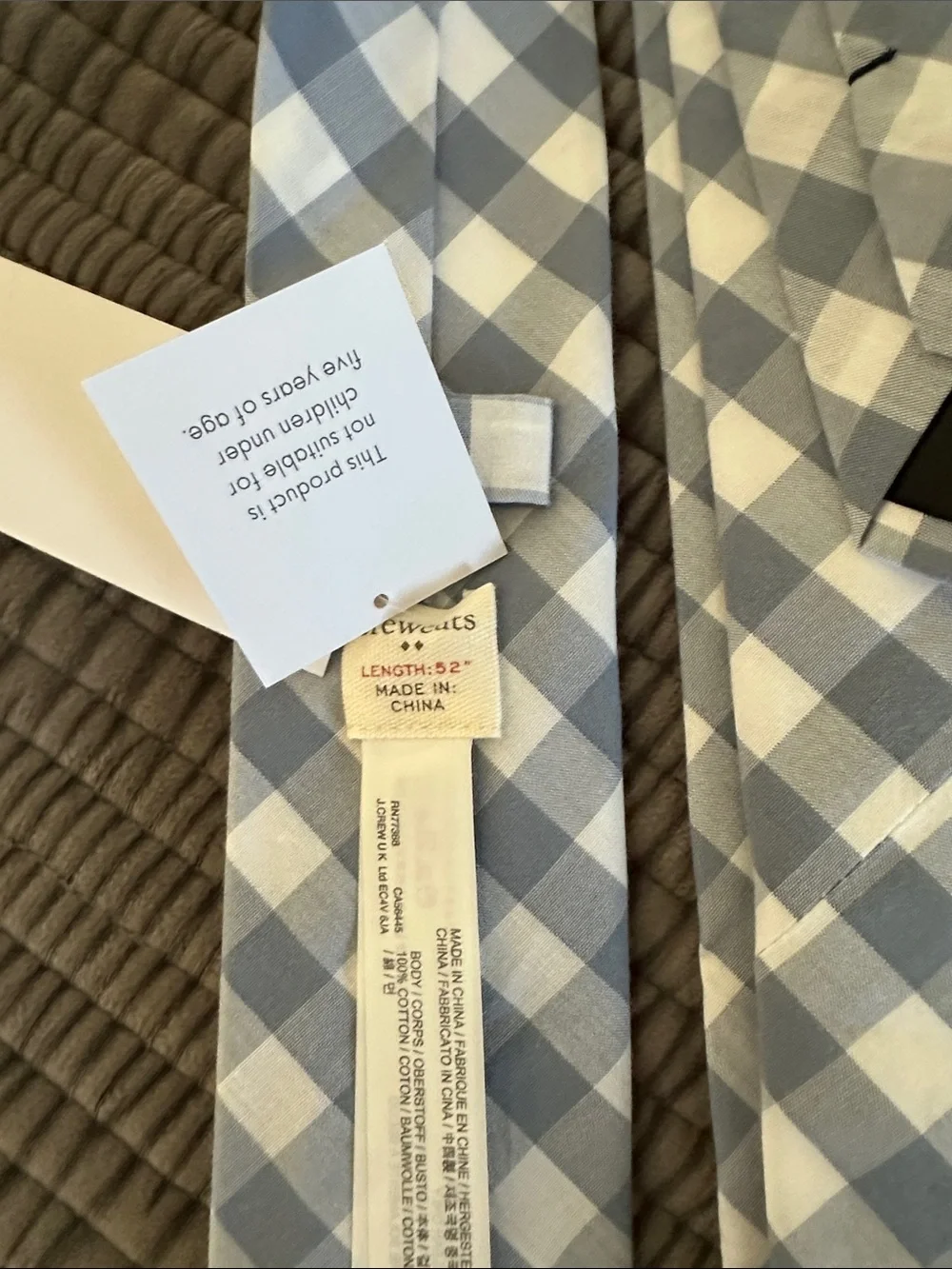 NWT Crewcuts Blue and White Checkered Tie